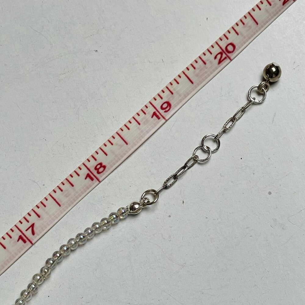 Handmade Necklace Silver Tone Glass Pendant Womens Holiday Gift - Picture 5 of 6